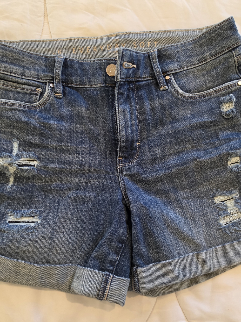 WHBM Women's Distressed Denim Shorts